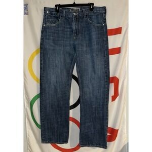 Levi's 514 Jeans Mens 38x32 Medium Wash Denim Slim Straight Flap Pocket Y2K